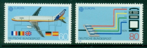 Germany-1988-EUROPA-Stamps-Transportation-and-Communications-MUH