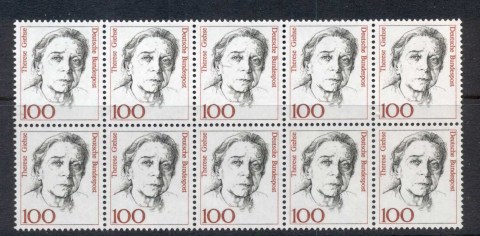 Germany-1992-2000-Famous-Women-100pf-Therese-Giehse-blk10-MUH