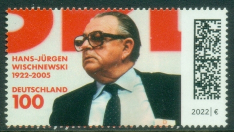 Germany-2022-The-100th-Anniversary-of-the-Birth-of-Hans-Jurgen-Wischnewski-1922-2005-MUH