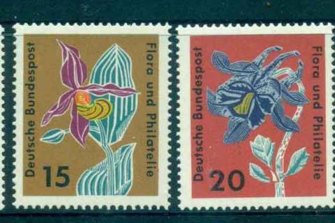 Germany-1963-Flowers-MLH-lot43899
