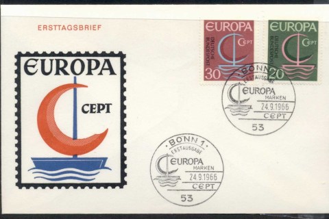 Germany-1966-Europa-Sailboat-FDC