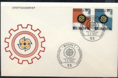 Germany-1967-Europa-Cogwheels-FDC