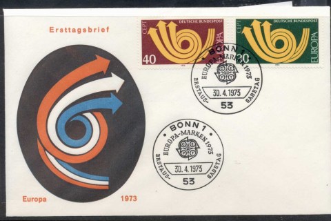 Germany-1973-Europa-Posthorn-Arrow-FDC