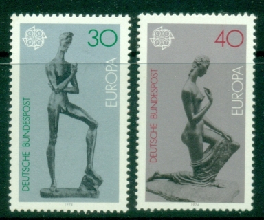 Germany-1974-EUROPA-Stamps-Sculptures-MUH