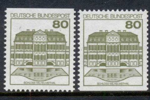 Germany-1979-82-Buildings-80pf-Wilhelmsthof-2xex-bookletMUH