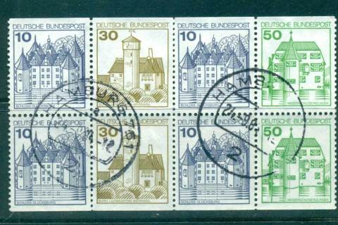 Germany-1980-Booklet-pane-castles-4x-10