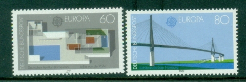 Germany-1987-EUROPA-Stamps-Modern-Architecture-MUH
