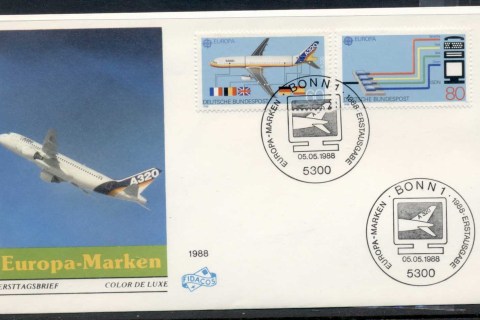 Germany-1988-Europa-Transport-Communication-FDC