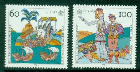 Germany-1992-EUROPA-Stamps-Voyages-of-Discovery-in-America-MUH