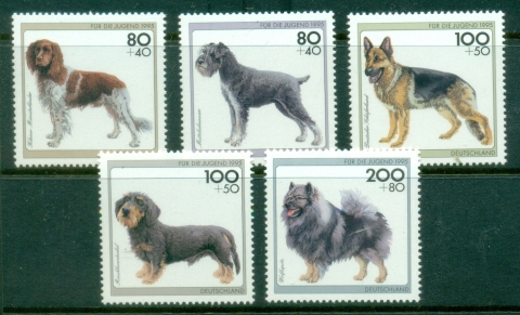 Germany-1995-Charity-Stamps-Dogs-MUH