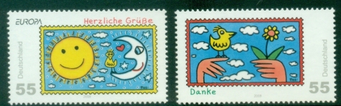 Germany-2008-EUROPA-Stamps-Writing-Letters-MUH