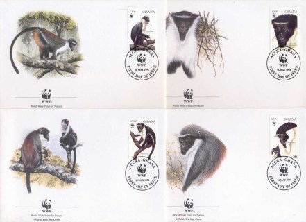 Ghana-1994 WWF Diana Monkey FDC