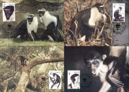 Ghana-1994 WWF Diana Monkey Maxicards