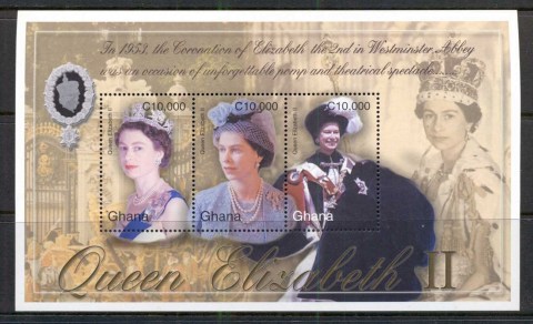 Ghana+2003 QEII Coronation 50th Anniv. Sheetlet