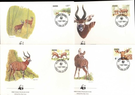 Ghana-1984 WWF Bongo 4xFDC