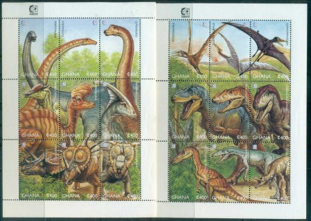 Ghana-1995-Dinosaurs-2xMS-MUH