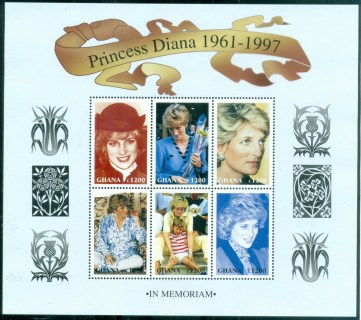 Ghana-1997 Princess Diana in Memoriam, Diana Through the Years MS