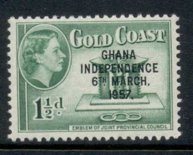 Ghana-1957-QEII-Pictorial-Opt-on-Gold-Coast-1-5d-MLH