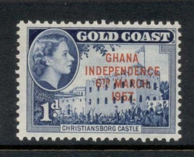 Ghana-1957-QEII-Pictorial-Opt-on-Gold-Coast-1d-MLH