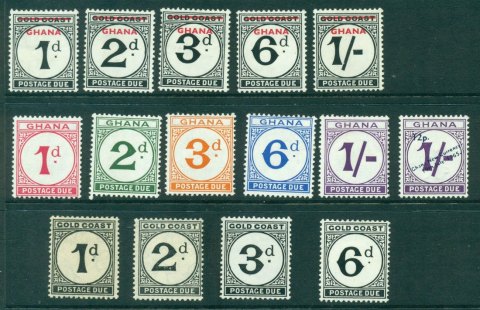 Ghana-1958-65-Asst-Postage-Dues-Gold-CoastMH-Fu-Lot27719