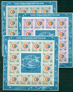 Ghana-1964-Quiet-Sun-Year-3x-Sheetlets-MUH-Lot27631