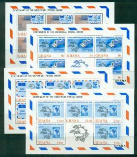 Ghana-1974-UPU-Centenary-6-x-sheetlets-labels-MUH-lot56300