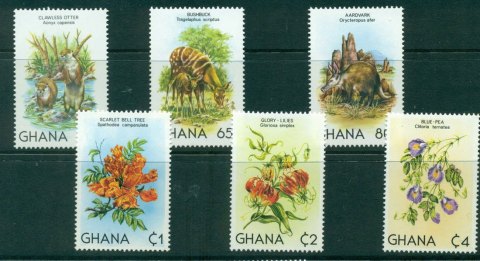 Ghana-1982-Wildlife-Flowers-MUH-Lot27704