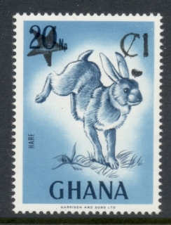 Ghana-1984-Surch-1c-on-20p-Hare-MUH