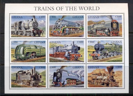 Ghana-1998-Trains-of-the-World-sheetlet-MUH