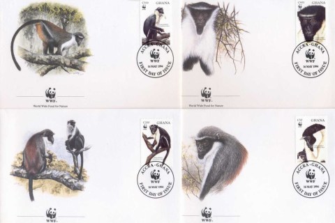 Ghana-1994 WWF Diana Monkey FDC