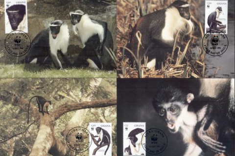 Ghana-1994 WWF Diana Monkey Maxicards