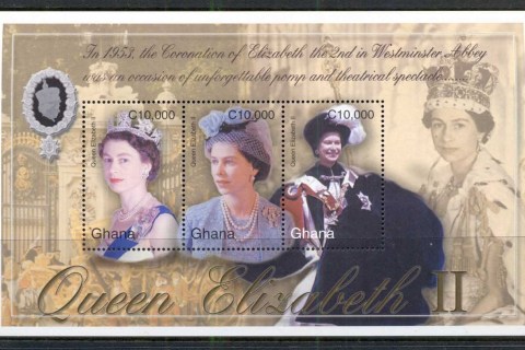 Ghana+2003 QEII Coronation 50th Anniv. Sheetlet
