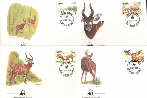 Ghana-1984 WWF Bongo 4xFDC