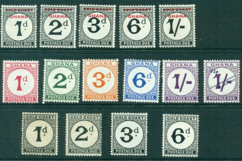 Ghana-1958-65-Asst-Postage-Dues-Gold-CoastMH-Fu-Lot27719