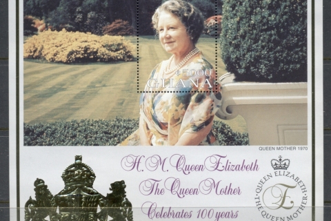 Ghana-1999-Queen-Mother-100th-Birthday-MS1-MUH