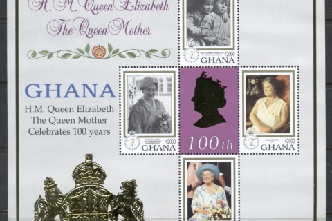 Ghana-1999-Queen-Mother-100th-Birthday-MS4-MUH