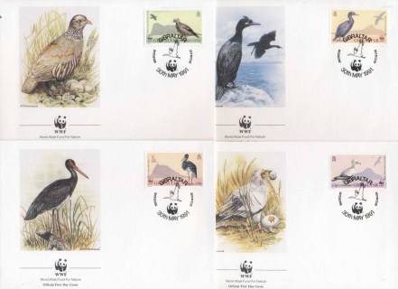 Gibraltar-1991 WWF Birds of Gibraltar FDC