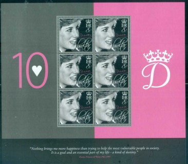 Gibraltar-2007 Princess Diana in Memoriam, 10th Anniv, A Kind of Destiny MS