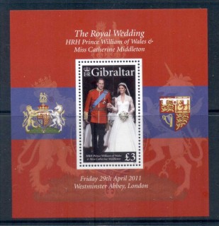 Gibraltar-2011 Royal Wedding William & Kate MS