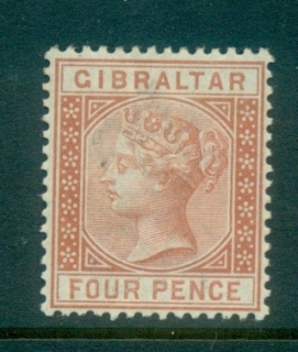 Gibraltar-1886-98-QV-Portrait-Wmk-Crown-CA-4d-orange-brown-MLH