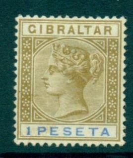 Gibraltar-1895-1p-Bister-blue-MNG-Lot20630