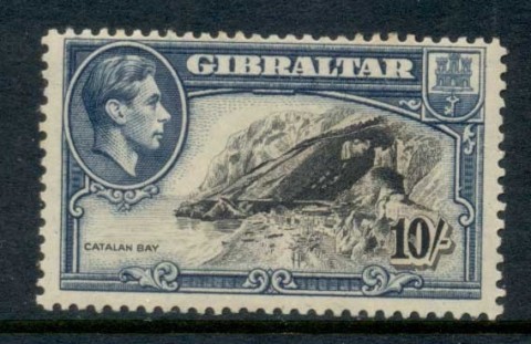 Gibraltar-1938-49-KGVI-Pictorial-10-Catalan-Bay-MLH