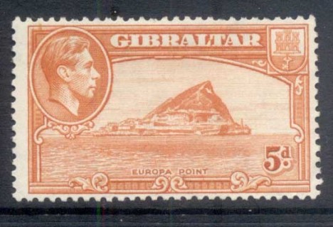 Gibraltar-1938-49-KGVI-Pictorials-5d-MLH