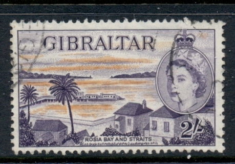 Gibraltar-1953-QEII-Pictorial-Rosa-Bay-Straits-2-FU