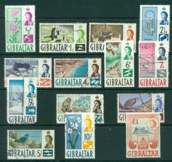 Gibraltar-1960-QEII-Defins-FU-MH-Lot20646