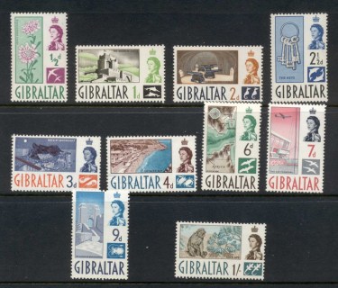 Gibraltar-1960-QEII-Pictorials-to-1-MLH