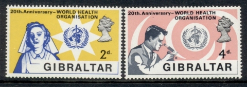 Gibraltar-1968-WHO-20th-Anniversary-MUH