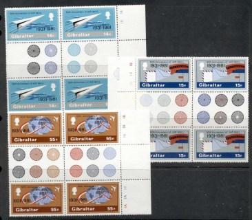 Gibraltar-1981-Air-Mail-Service-gutter-blk4-MUH