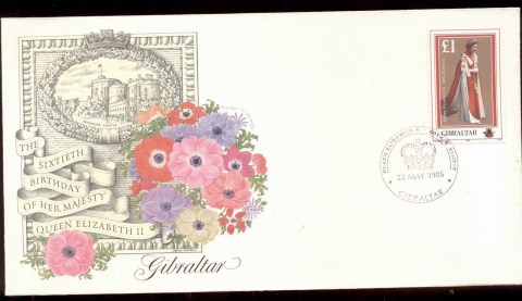 Gibraltar-1986-QEII-60th-Birthday-Fleetwood-FDC