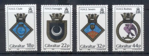 Gibraltar-1988-Royal-Navy-Crests-MUH